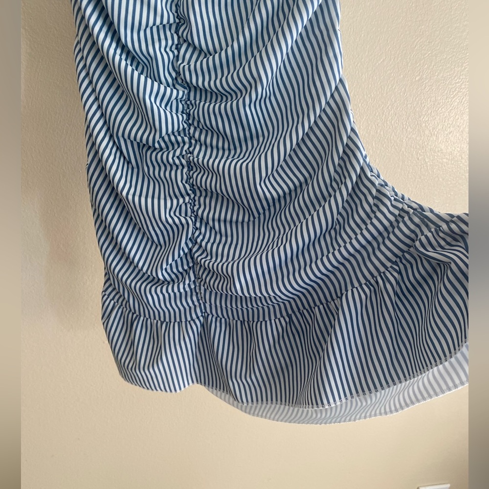 Edikted Blue and White Striped Kids Pencil Dress - Picture 5 of 8